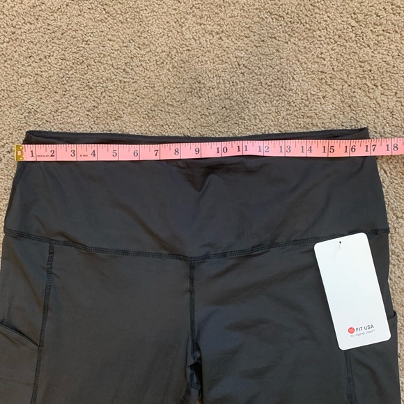 NEW PLUS Black Crop Athletic Leggings - Picture 8 of 11